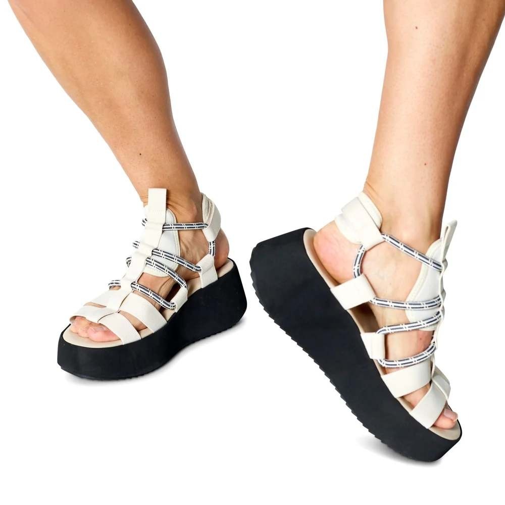 Anthropologie Silent D Women's Cyntia Sporty Casual Platform Wedge Sandals Sz 10